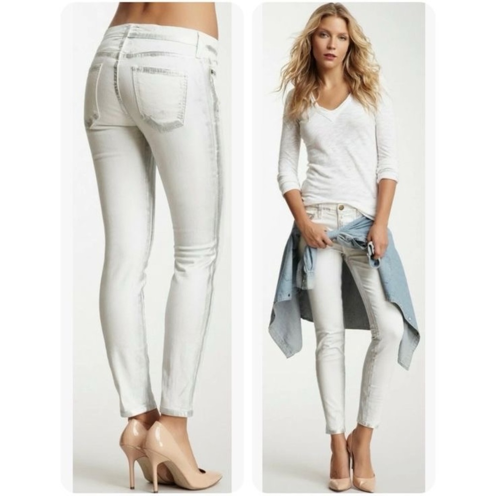 BY CURRENT ELLIOT The Stiletto Jeans Washed Out Silver White Skinny Stretchy!❤️